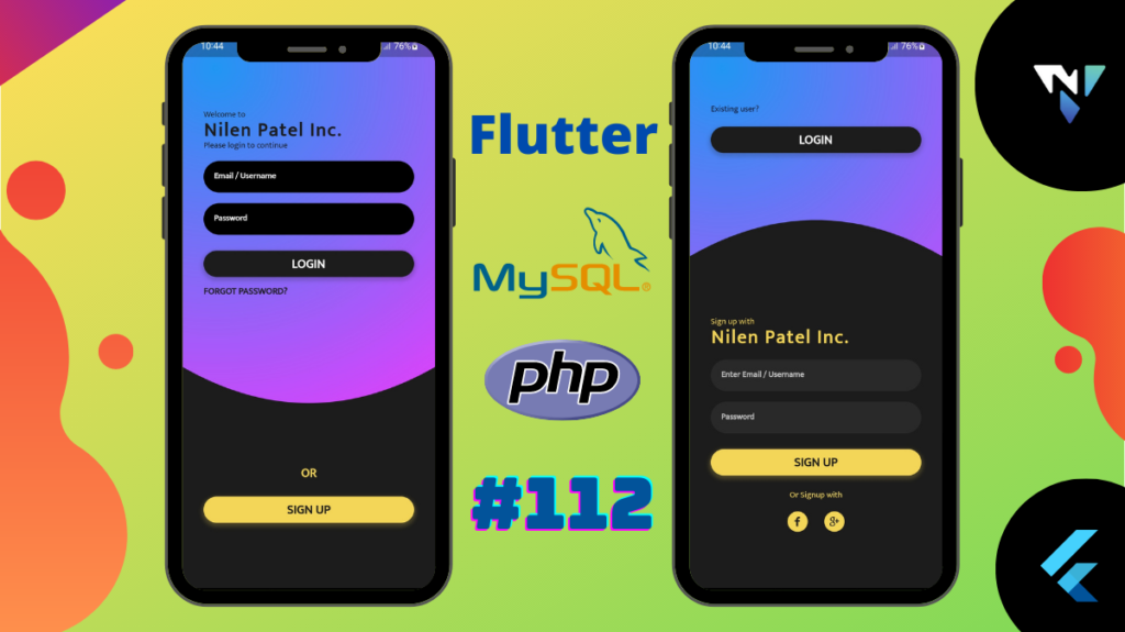 Flutter #112: Flutter PHP MySQL Login and Register Tutorial With UI